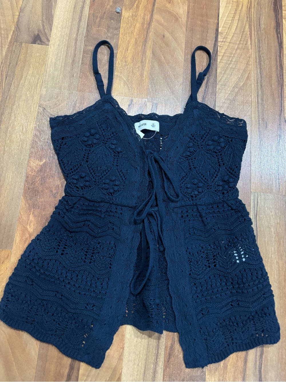 Hollister y2k knit babydoll tank top with ties